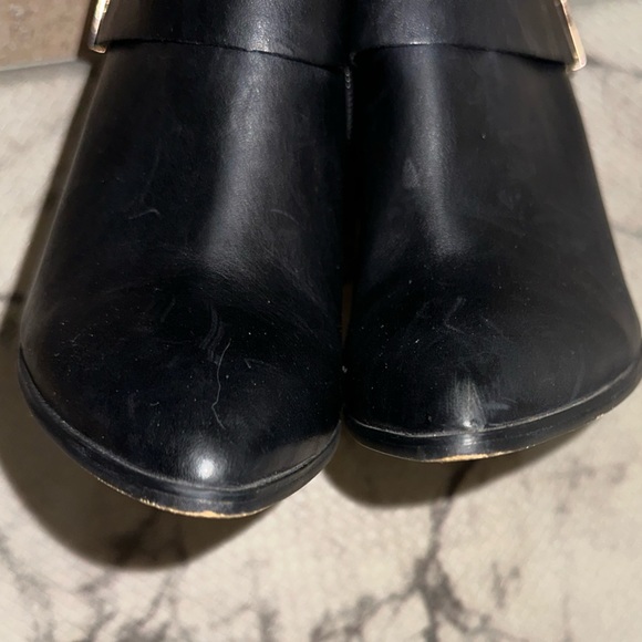 Aldo black leather block heeled pointed toe bootie boots sz 9 - Picture 6 of 6